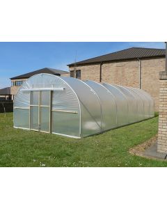 Polytunnel with Foundation Tubes for Soil