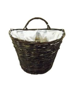 Willow & Black Rattan Half Wall Cone Baskets