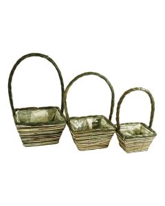 Square Seagrass Basket Planters - 21cm