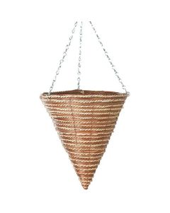 Fern & Sisal Round Cone Baskets - 35cm / 14"