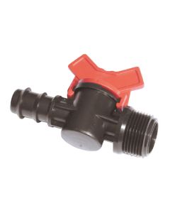 Barbed Male Ball Valve Fitting - 20mm x ¾" BSP