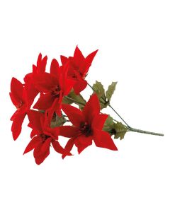 Velvet Poinsettia Picks - Red