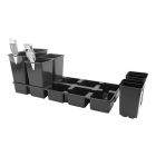 Extra Deep Square Pots -  Black - 11 x 11 x 21.5cm