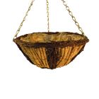 Cream/Brown Round Hanging Baskets - 35cm / 14"