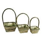Square Seagrass Basket Planters - 16cm