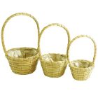 Round Seagrass Basket Planters - 17cm