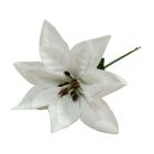 Velvet Poinsettia Picks - White