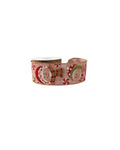 Snowman & Glitter Polyester Ribbon