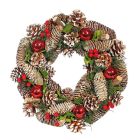 Red Bauble and Berry Wreath - 36cm